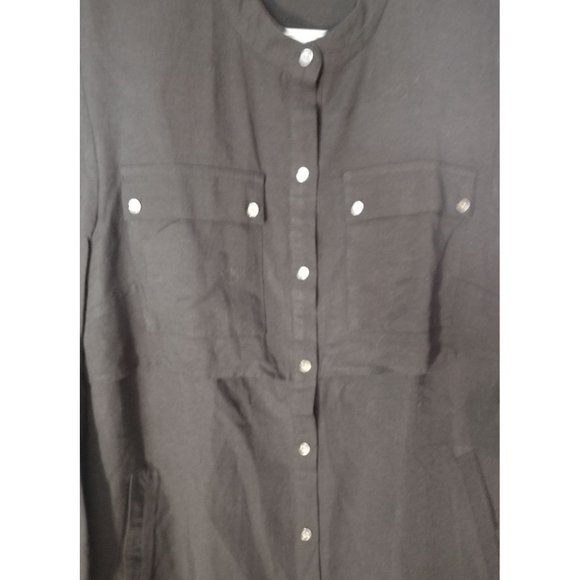 Collarless LL Bean‎ Signature Collection Women's Size 12 Black Button Up Shirt - Picture 5 of 8